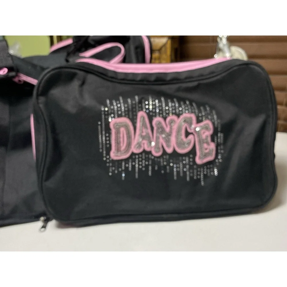 Sassi designs 24 black duffel Bag Pink Bedazzled Large‎ Dance Cheer Gym